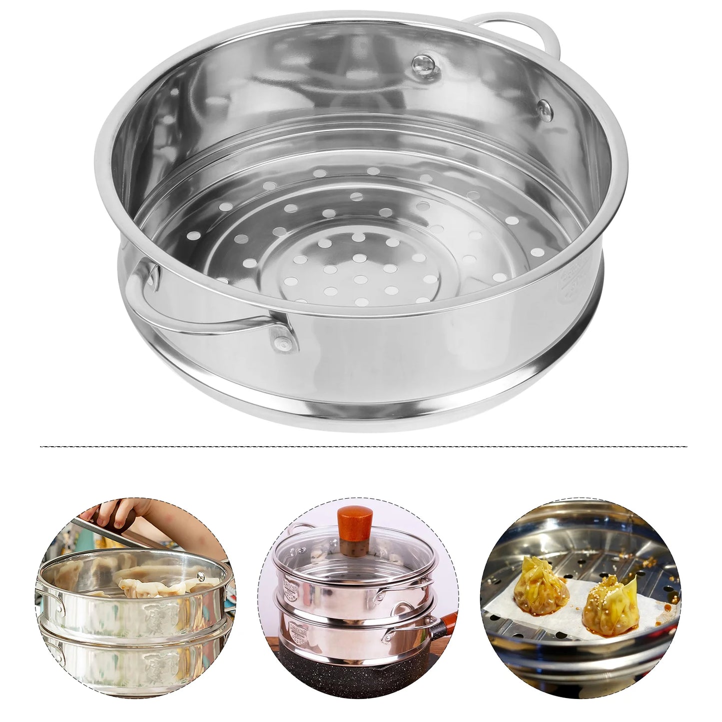 Stobaza Food Steamer Round Basket 22Cm Stainless Steel Steam Rack Compatible with Instant Pot