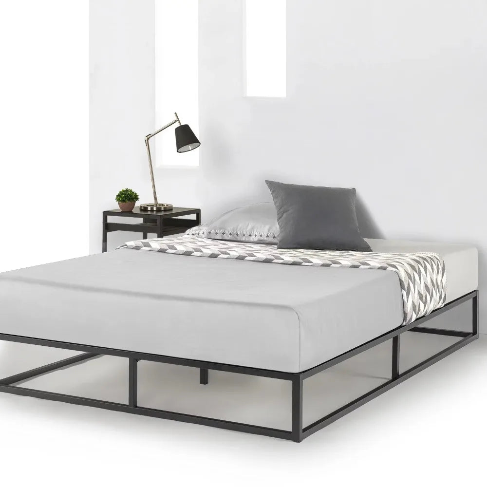 Modernista 10“ Metal Platform Bed With Wooden Slats Black Mattresses Twin Day Bed Frame King Size Headboards Bedframe Card Case