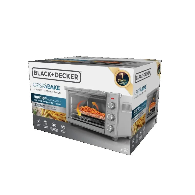 BLACK+DECKER 6-Slice Crisp 'N Bake Air Fry Toaster Oven, TO3217SS