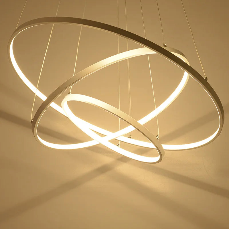 Modern Led Chandelier 40/60/80cm Rings Chandelier Lighting Lustre Ring Lights living room decoration bedroom light fixtures