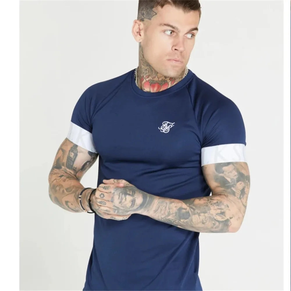 2022 Sik Silk T Shirt Men Summer Short Sleeve Compression Tshirt Cotton Tops Tee Brand Male Clothing Casual Fashion T-shirts Men