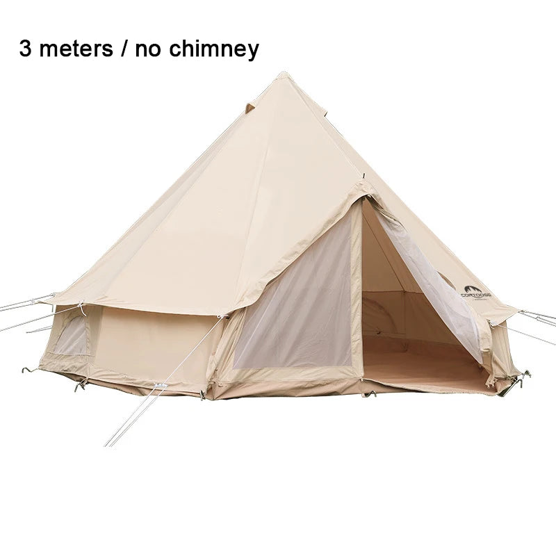 Luxury Canvas Tents Camping Outdoor Waterproof Sturdy Steel Frame Clamping Canvas Bell Tent